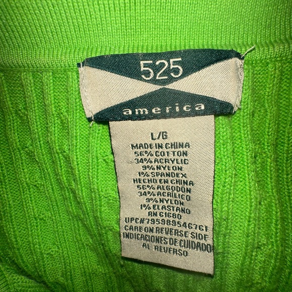 525 America Green Pullover Short Sleeve Sweater, Size‎ Large - Picture 7 of 9